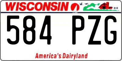 WI license plate 584PZG