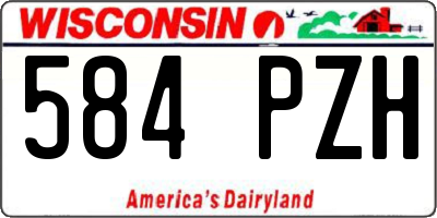 WI license plate 584PZH