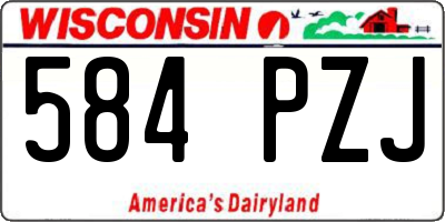 WI license plate 584PZJ