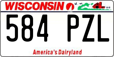 WI license plate 584PZL