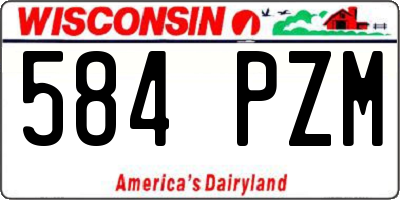 WI license plate 584PZM