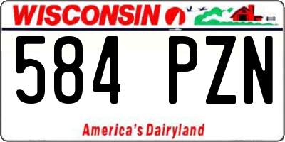 WI license plate 584PZN