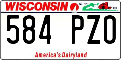 WI license plate 584PZO