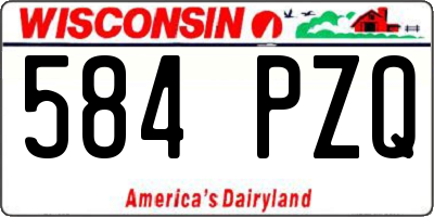 WI license plate 584PZQ