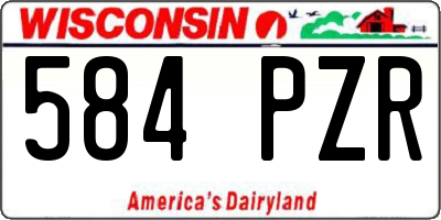 WI license plate 584PZR