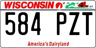 WI license plate 584PZT