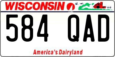 WI license plate 584QAD