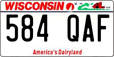 WI license plate 584QAF
