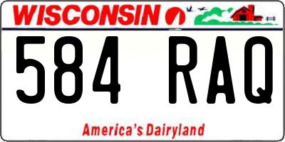 WI license plate 584RAQ