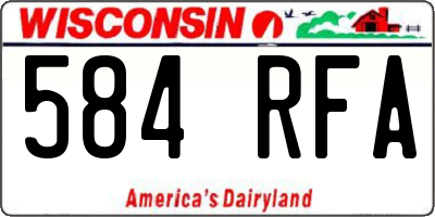WI license plate 584RFA