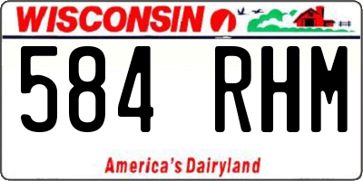 WI license plate 584RHM
