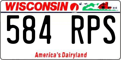WI license plate 584RPS