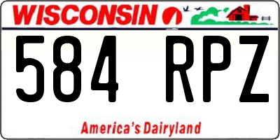 WI license plate 584RPZ