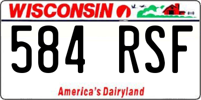 WI license plate 584RSF