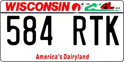 WI license plate 584RTK