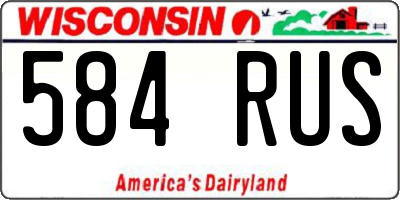 WI license plate 584RUS
