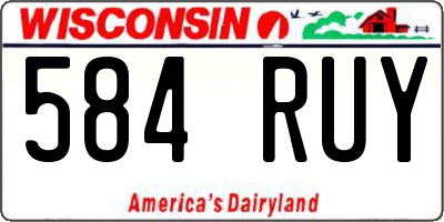 WI license plate 584RUY