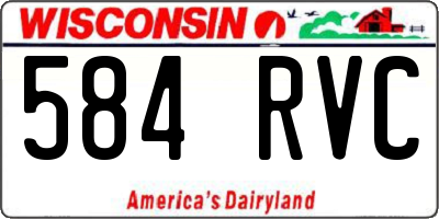 WI license plate 584RVC