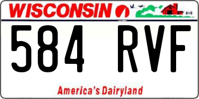 WI license plate 584RVF