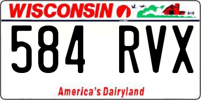 WI license plate 584RVX