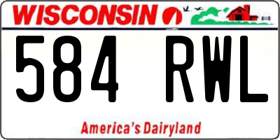 WI license plate 584RWL