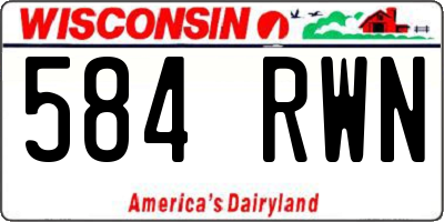 WI license plate 584RWN