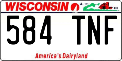 WI license plate 584TNF
