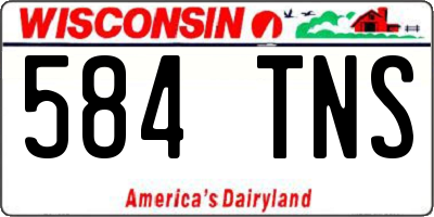 WI license plate 584TNS
