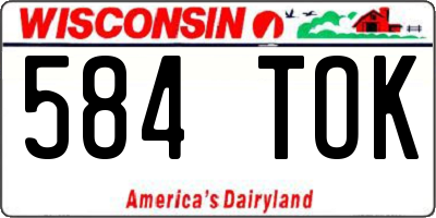 WI license plate 584TOK