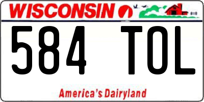 WI license plate 584TOL