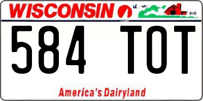 WI license plate 584TOT
