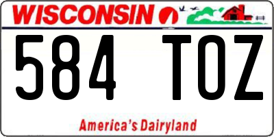 WI license plate 584TOZ