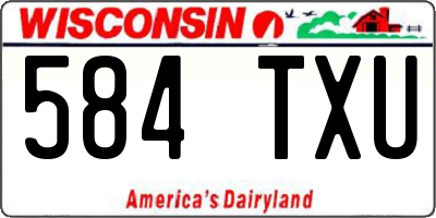 WI license plate 584TXU