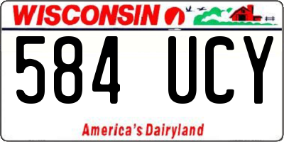 WI license plate 584UCY