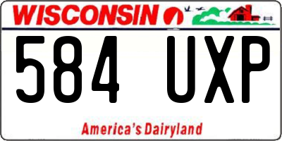 WI license plate 584UXP