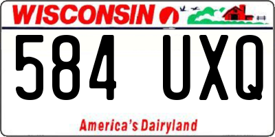 WI license plate 584UXQ