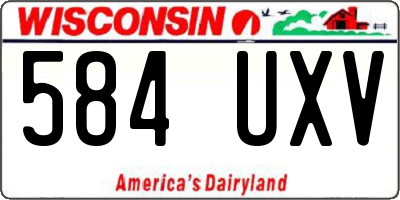WI license plate 584UXV