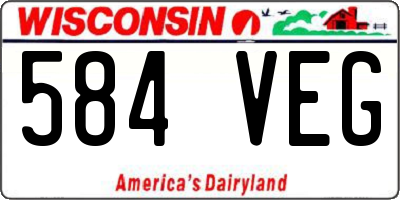 WI license plate 584VEG