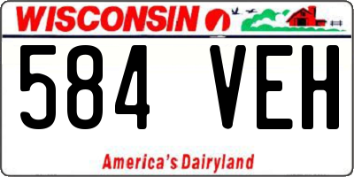WI license plate 584VEH