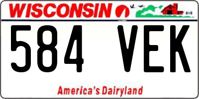 WI license plate 584VEK