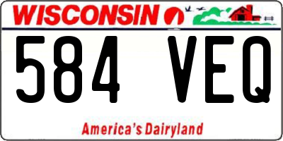 WI license plate 584VEQ