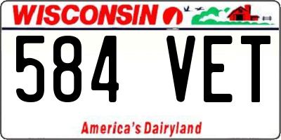 WI license plate 584VET