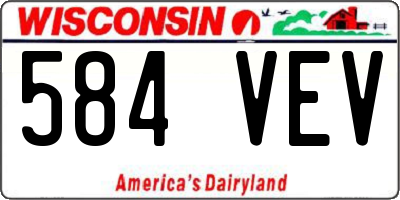 WI license plate 584VEV