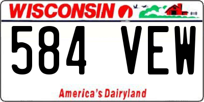 WI license plate 584VEW