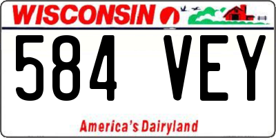 WI license plate 584VEY