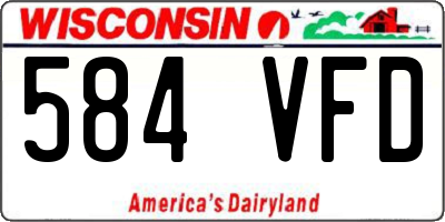 WI license plate 584VFD