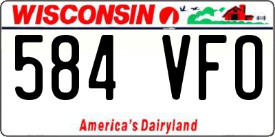 WI license plate 584VFO
