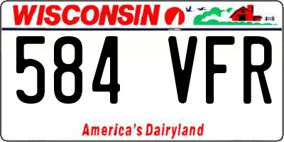 WI license plate 584VFR