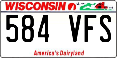 WI license plate 584VFS