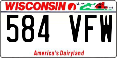 WI license plate 584VFW